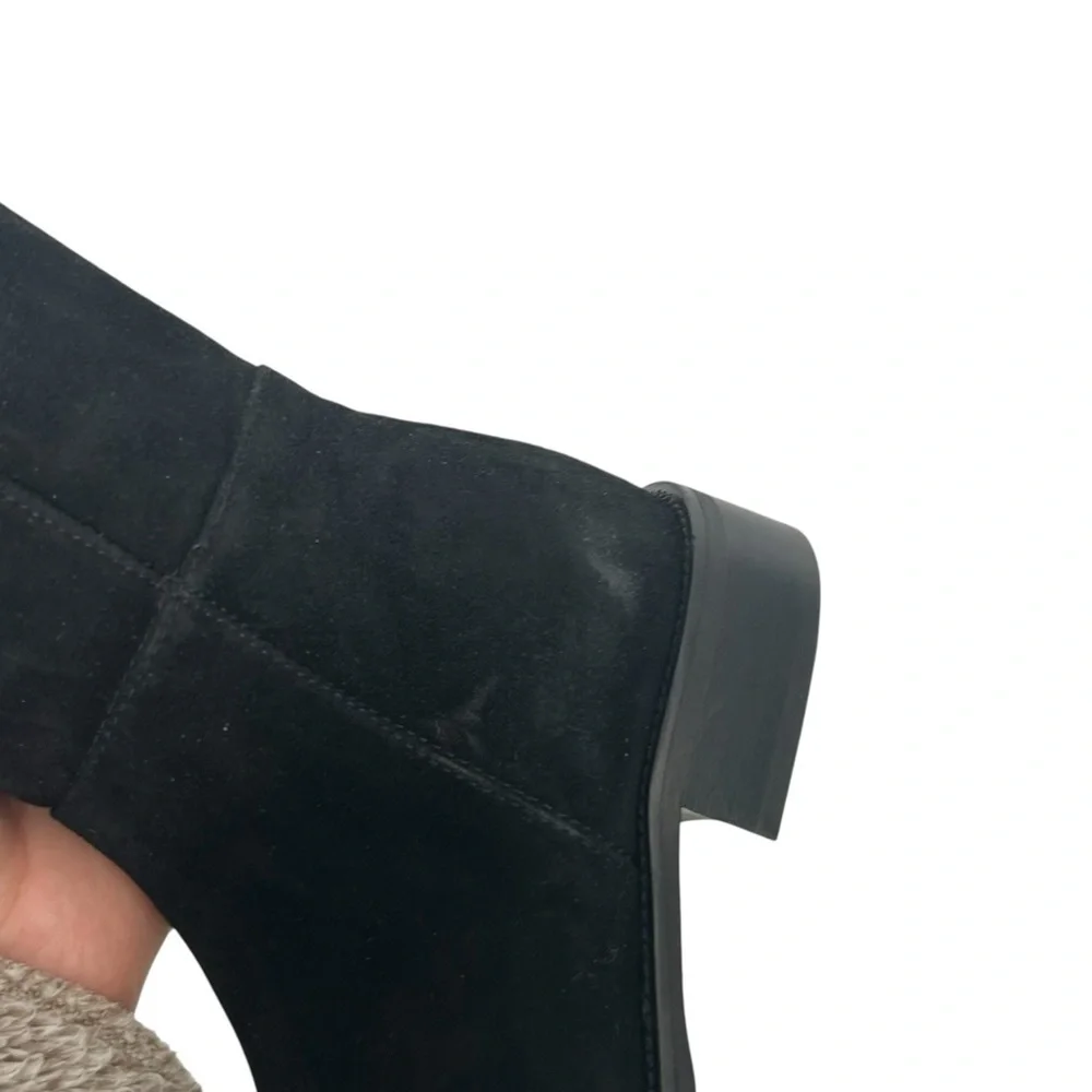 Aquatalia Norina OTK Waterproof Boot Black Stretch Suede Drawcord Women’s 5.5